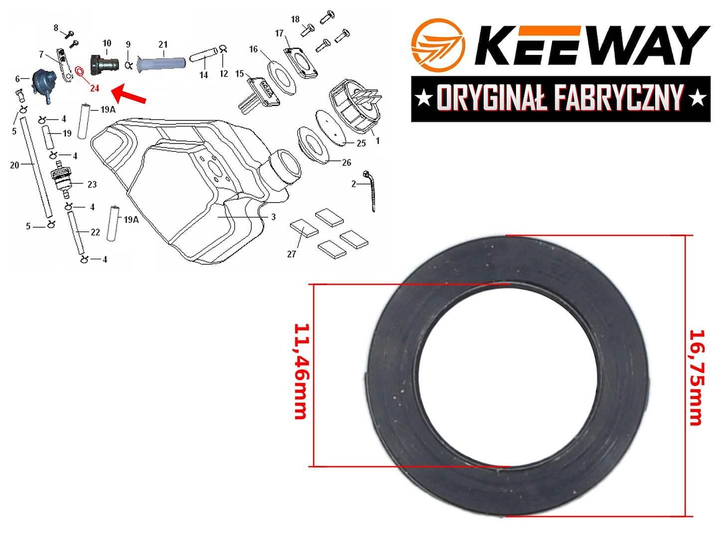 Uszczelka Kranik Paliwa Keeway Hurricane 50 Org.