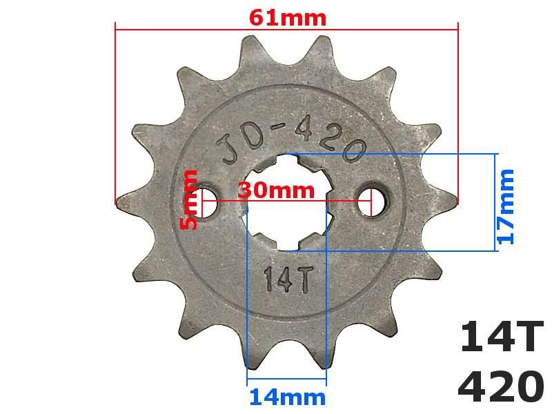 Zębatka Przód 420-14Z Atv 110/125 Rob