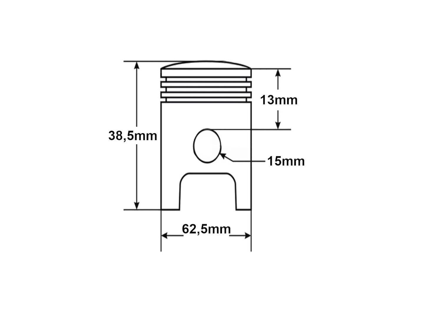 Tłok Atv 200 62,50Mm Pin 15Mm Wangye - zdjęcie 2