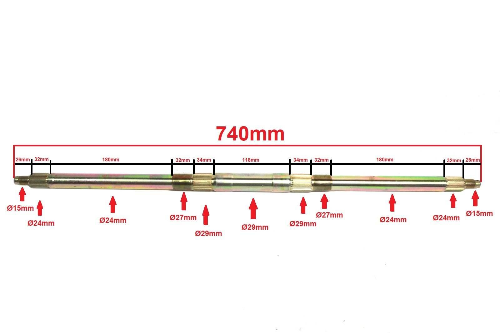 Ośka Tył Atv 125 740Mm Bri - zdjęcie 2