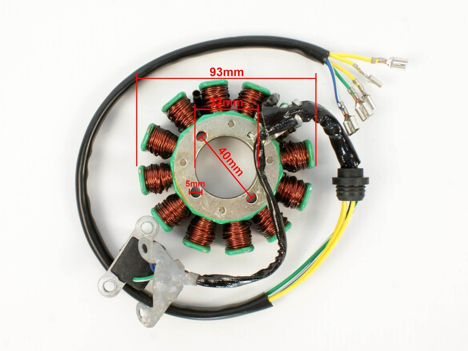 Aparat Zapłonowy Stator Atv 200/250 Cg 12 Cewek 93Mm Rob - zdjęcie 2