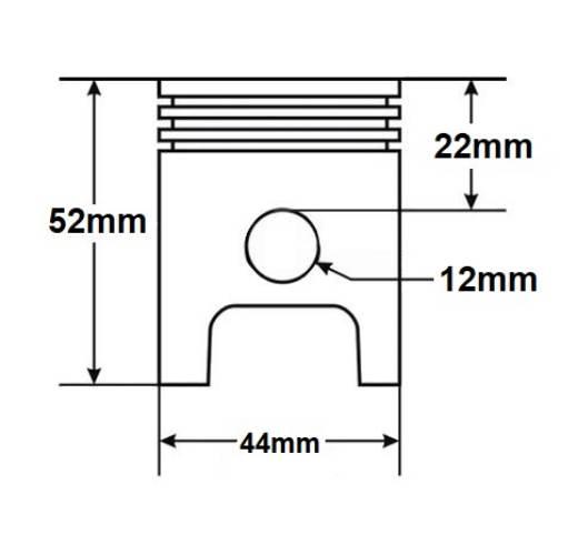 Cylinder Yamaha Jog 65 44Mm Pin 12Mm Z Głowicą - zdjęcie 4