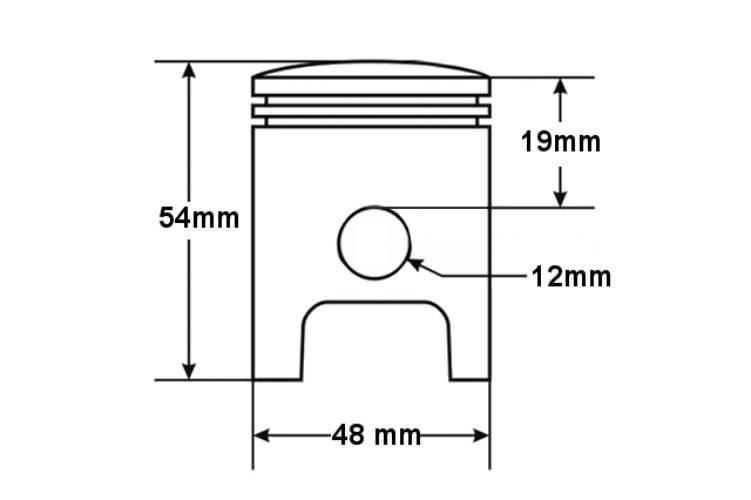 Tłok Piaggio Typhoon Air Cool 80Cc 48Mm Pin12 Std Typhoon - zdjęcie 2