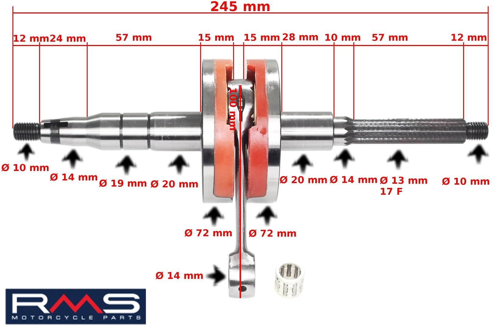 Wał Korbowy Minarelli Horizontal Racing Pin10 Rms