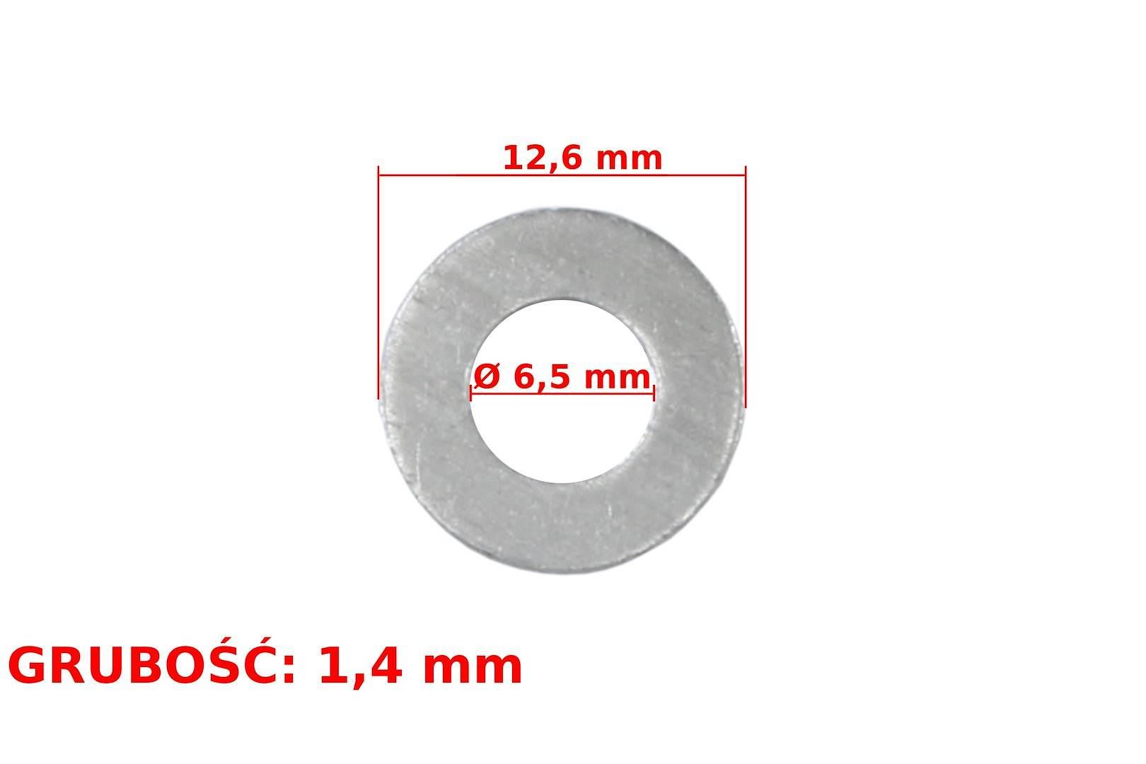 Podkładka 6,5X12,6X1,4 Aluminiowa