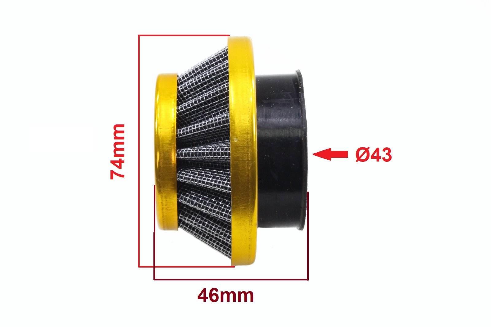 Filtr Powietrza Stożek Fi - 42Mm Pocket Złoty Bri - zdjęcie 2