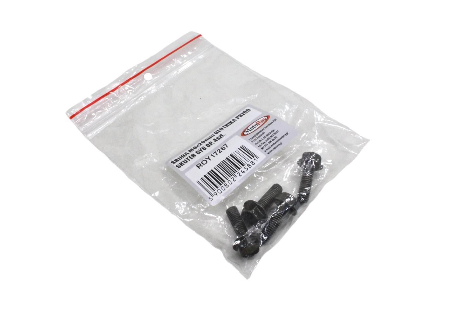 Śruba M6X20Mm Błotnika Przód Skuter Gy6 Op. 4Szt. - zdjęcie 2