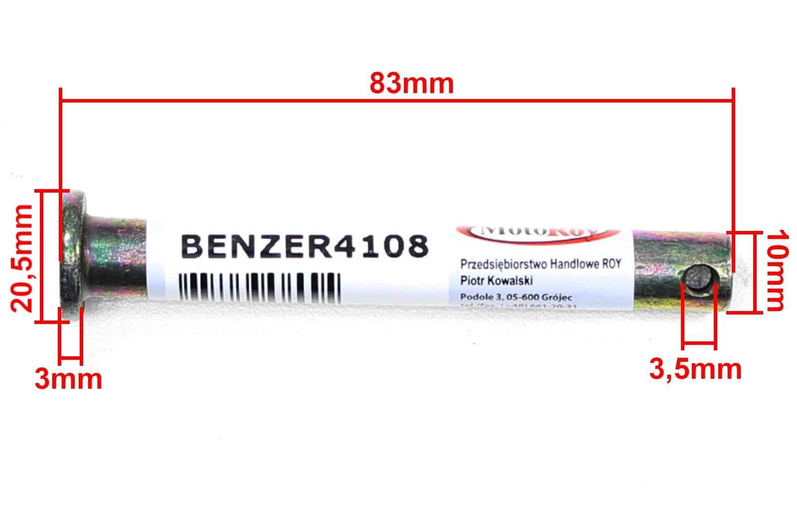 Ośka Fi10X83Mm Benzer Barton Street Zipp Gy6 - zdjęcie 2