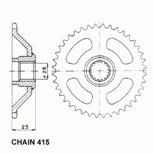 Bea zębatka napędzana malaguti fifty evolution BER5123-37