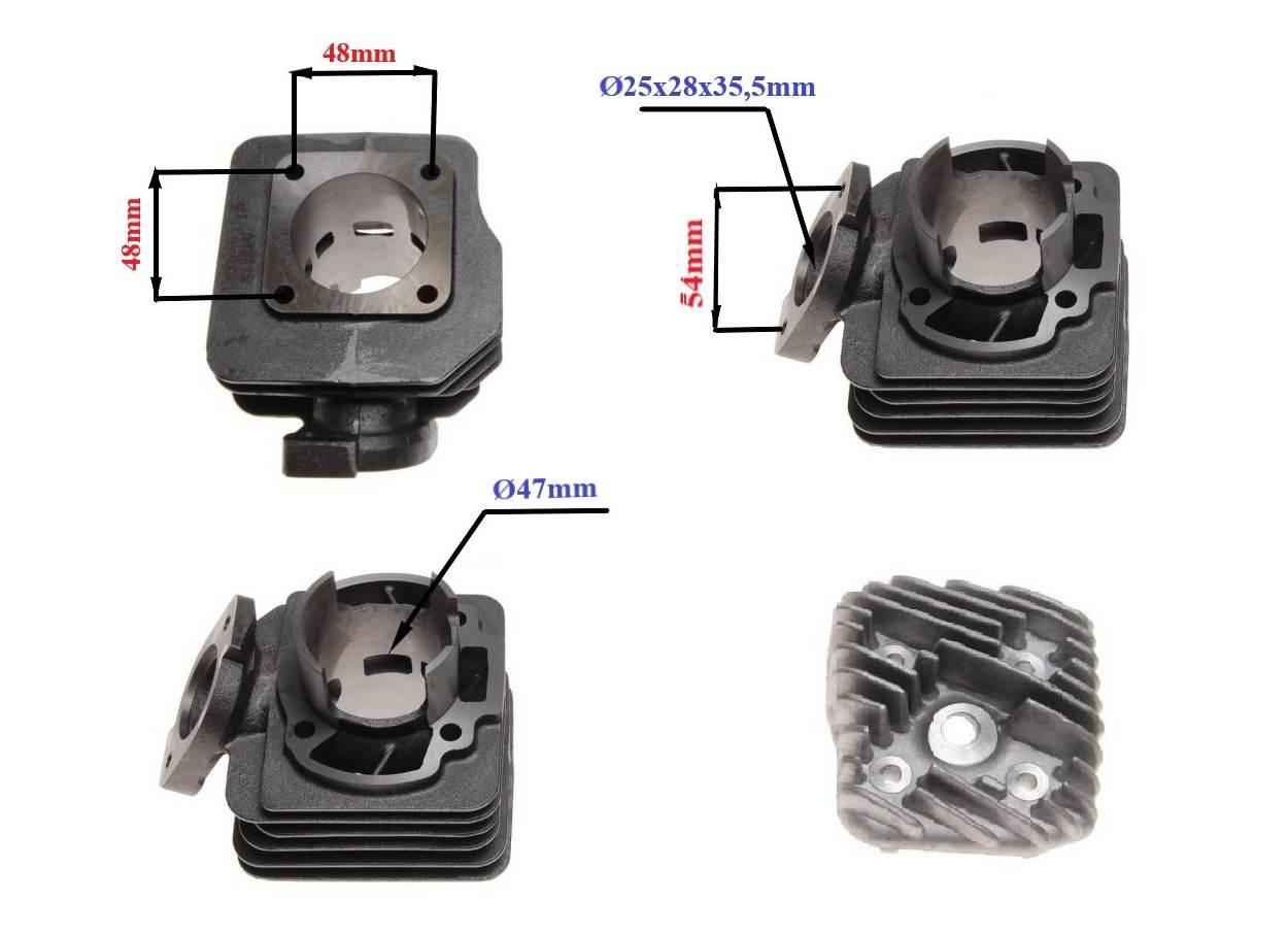 Cylinder żeliwny z głowicą power force honda dio kymco zx 47mm 2t - zdjęcie 4