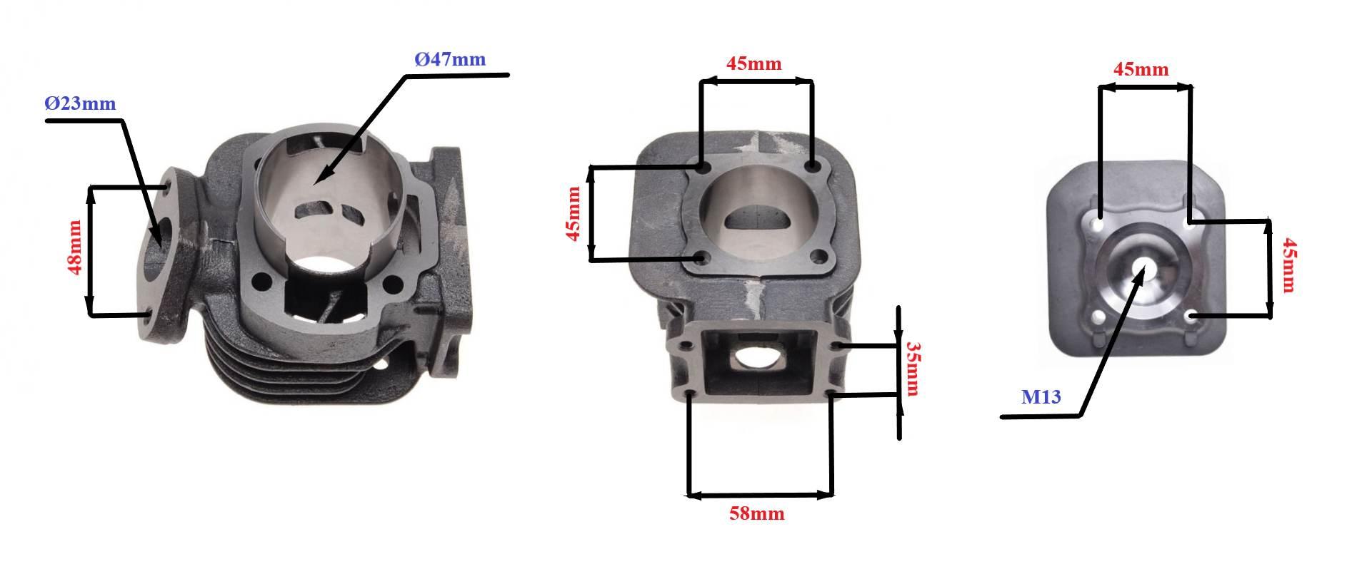 Cylinder żeliwny z głowicą power force yamaha bws minarelli vertical 47mm