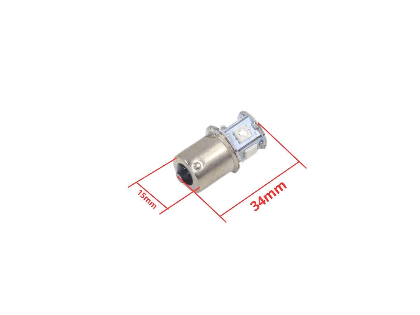 Żarówka 12V Led Ba15S 35Mm Czerwona Sc - zdjęcie 3