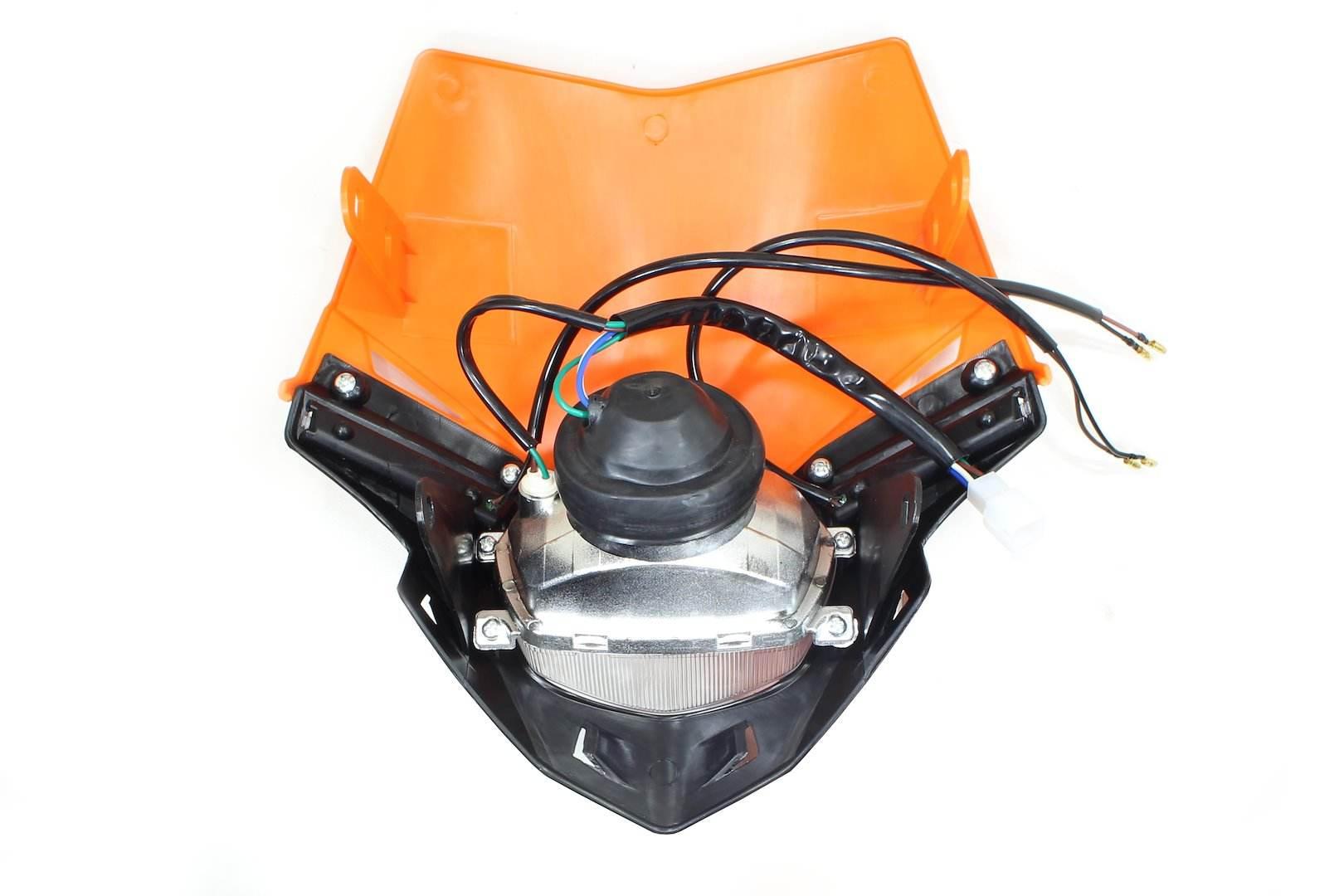 Lampa Przód Cross Enduro Z Owiewką Pomarańczowa Sc - zdjęcie 2