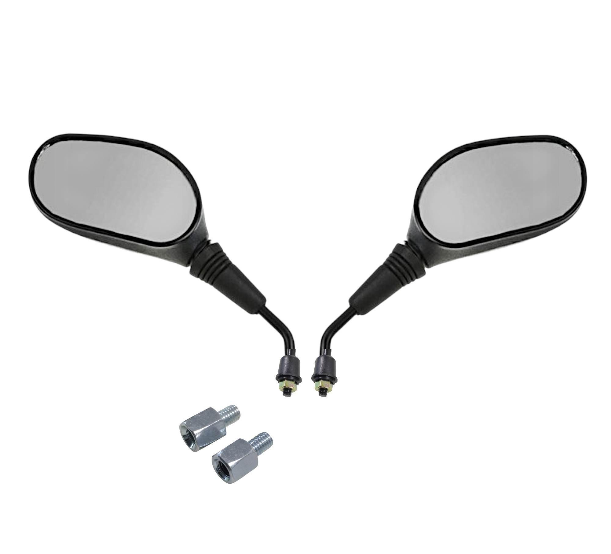 Komplet lusterek owalnych m8 p/l gwint + redukcje m8 p/p gwint - zdjęcie 2