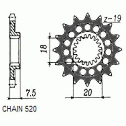 Zebatka napedowa sunstar sunf344-12