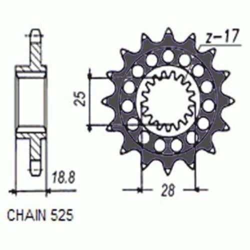 Zebatka napedowa sunstar sunf422-16