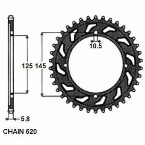 Zebatka napedzana stalowa sunstar sunr1-3538-47
