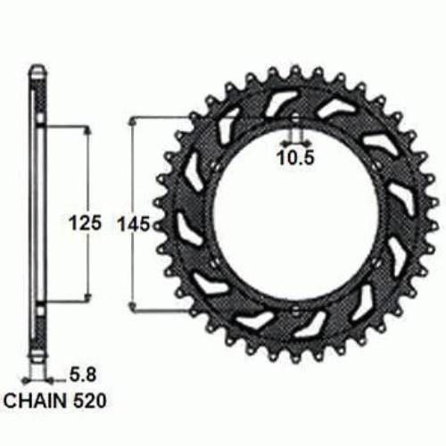 Zebatka napedzana stalowa sunstar sunr1-3541-48