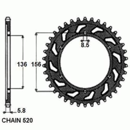 Zebatka napedzana stalowa sunstar sunr1-3631-48