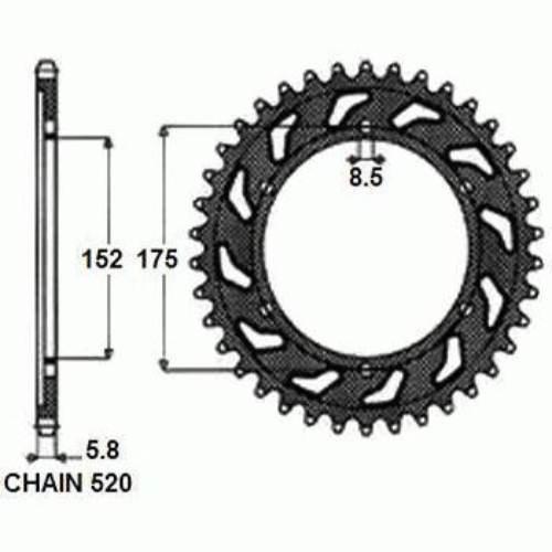 Zebatka napedzana stalowa sunstar sunr1-3685-48