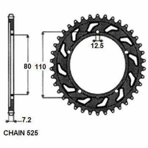 Zebatka napedzana stalowa sunstar sunr1-4335-40