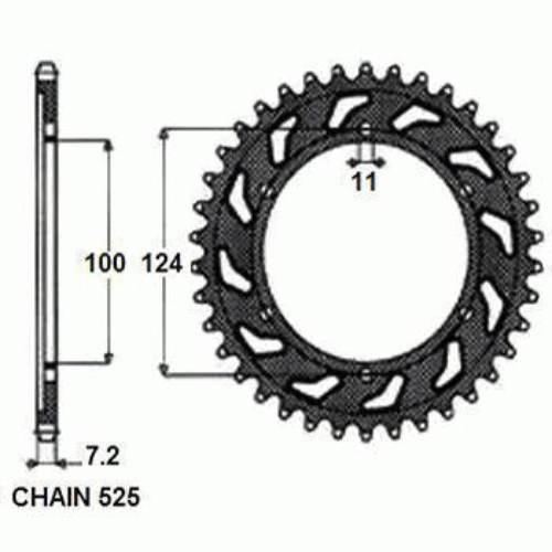 Zebatka napedzana stalowa sunstar sunr1-4436-38