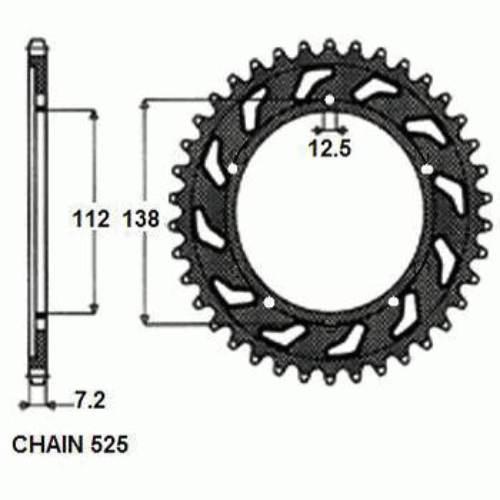 Zebatka napedzana stalowa sunstar sunr1-4483-44