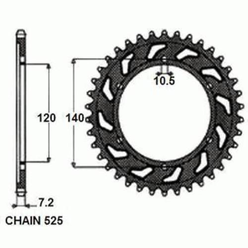 Zebatka napedzana stalowa sunstar sunr1-4529-39