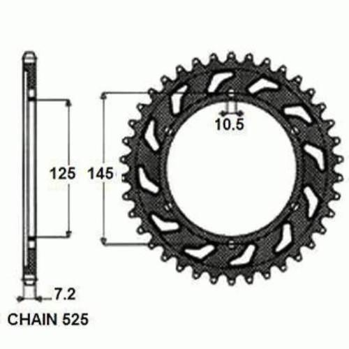 Zebatka napedzana stalowa sunstar sunr1-4544-43