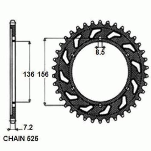 Zebatka napedzana stalowa sunstar sunr1-4628-41