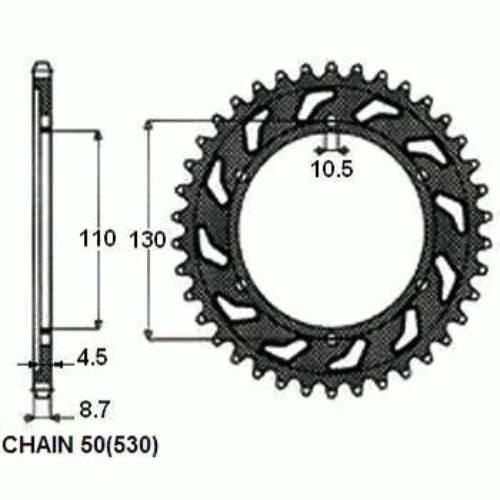 Zebatka napedzana stalowa sunstar sunr1-5474-44