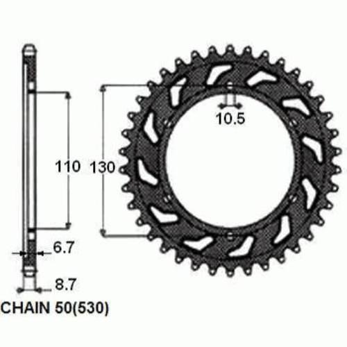 Zebatka napedzana stalowa sunstar sunr1-5480-39