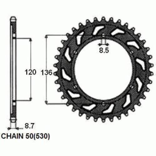 Zebatka napedzana stalowa sunstar sunr1-5505-44 (wycofana z produkcji)