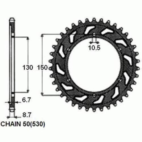 Zebatka napedzana stalowa sunstar sunr1-5601-39
