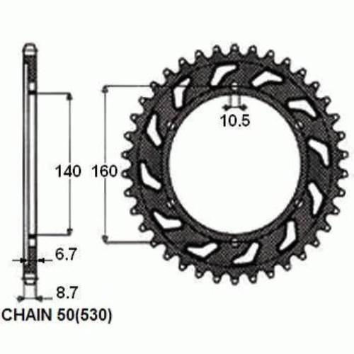 Zebatka napedzana stalowa sunstar sunr1-5652-49 (wycofana z produkcji)