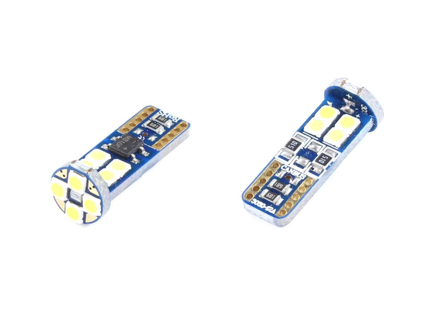 Żarówka 12V Led T10-3030-12Smd Biała (Brak Ece)