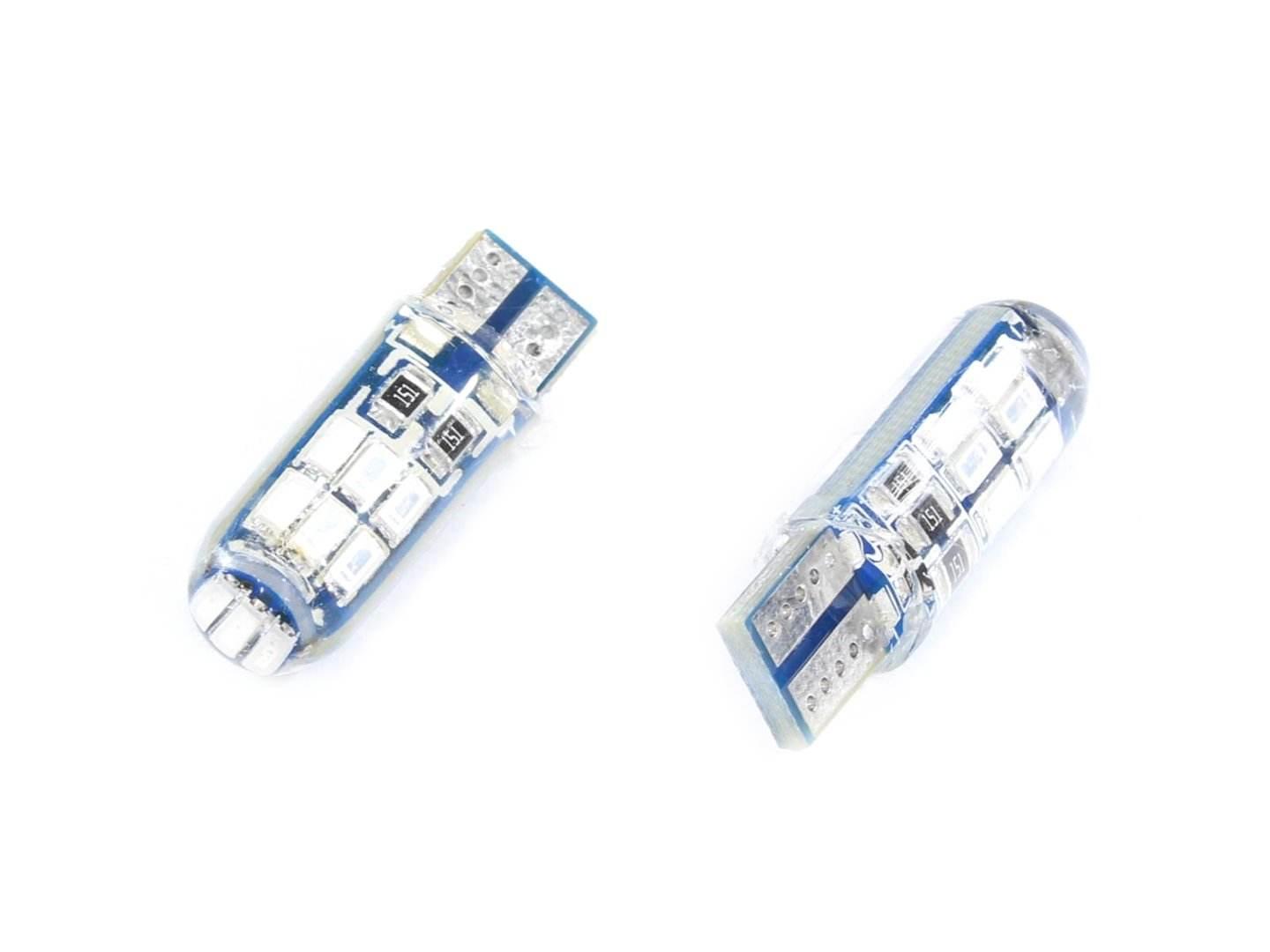 Żarówka 12V Led T10-4014-15Smd Niebieska Silikon (Brak Ece)