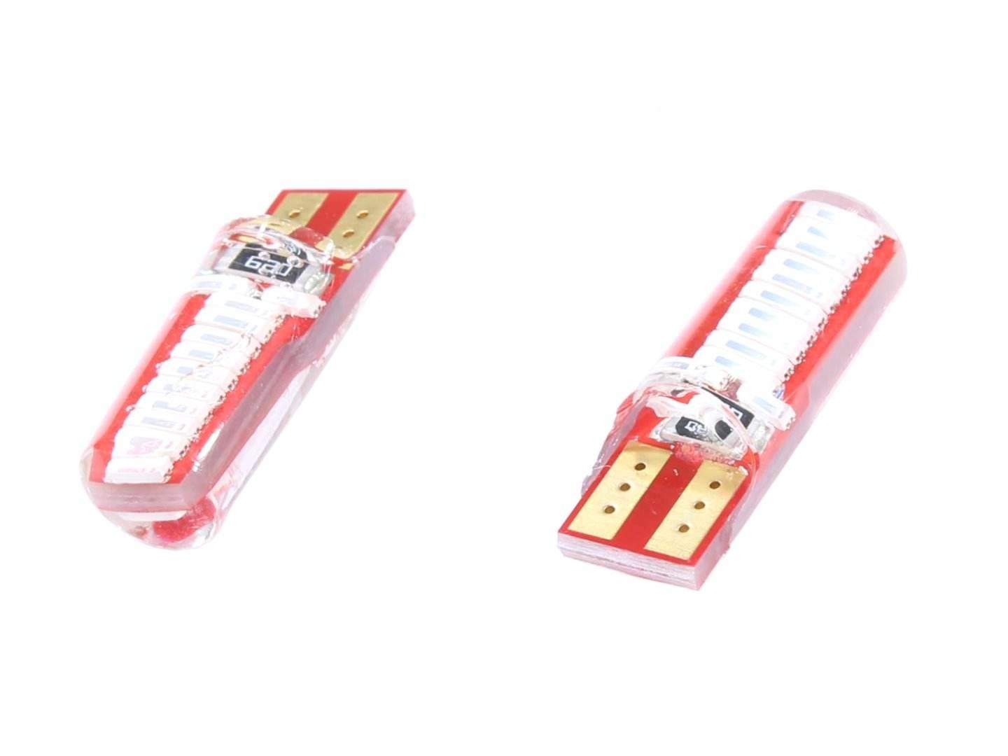 Żarówka 12V Led T10-4014-24Smd Niebieska Silikon (Brak Ece)