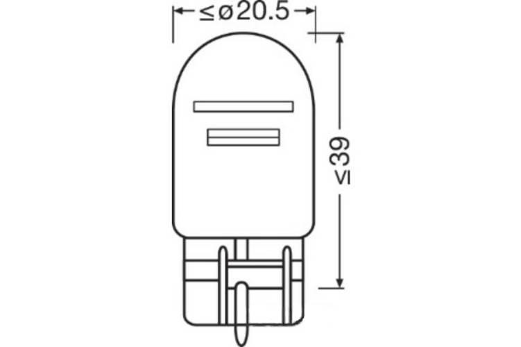 Żarówka tylnej lampy bezcokołowa dwuwłóknowa 21/5w 12v w3x16q - zdjęcie 2
