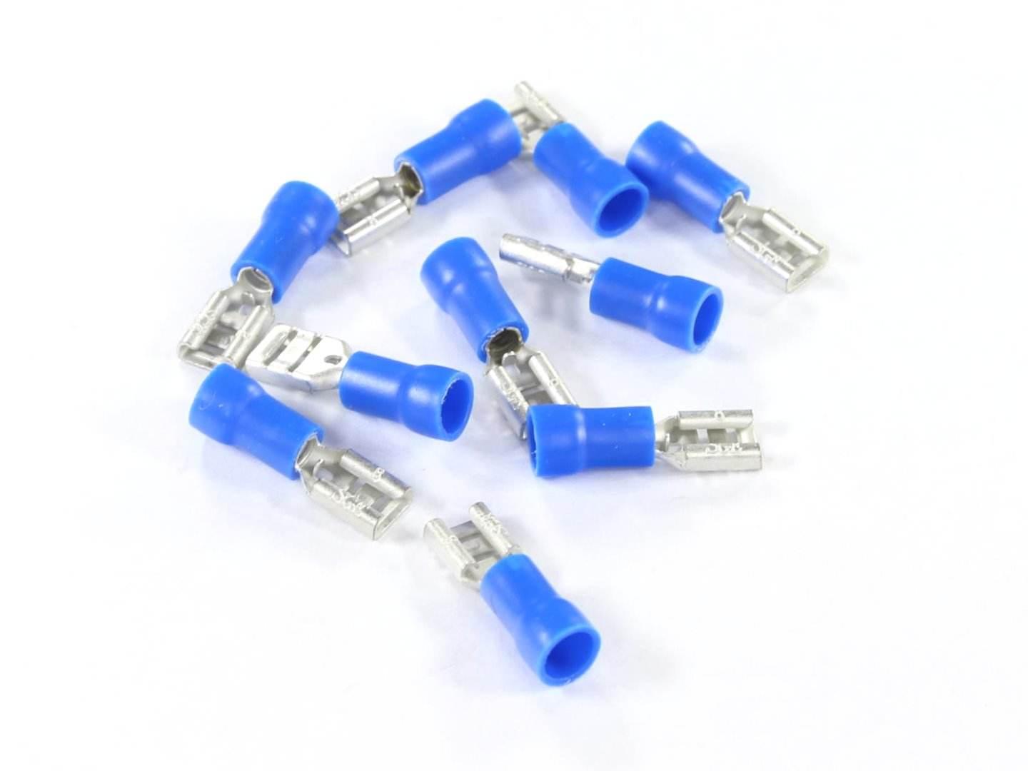 Konektor Płaski 4,8Mm Żeński Izolowany 0,8Mm 1,5-2,5Mm Kpl. 10Szt.
