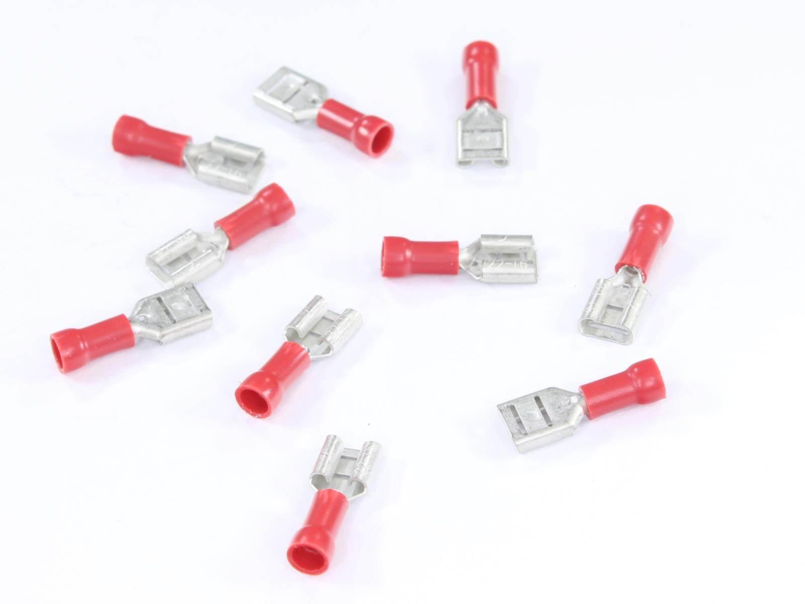 Konektor Płaski 6,3Mm Żeński Izolowany 0,8Mm 0,5-1Mm Kpl. 10Szt.