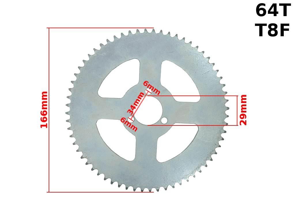 Zębatka Tył Pocket T8F 64Z 29Mm Bri - zdjęcie 2
