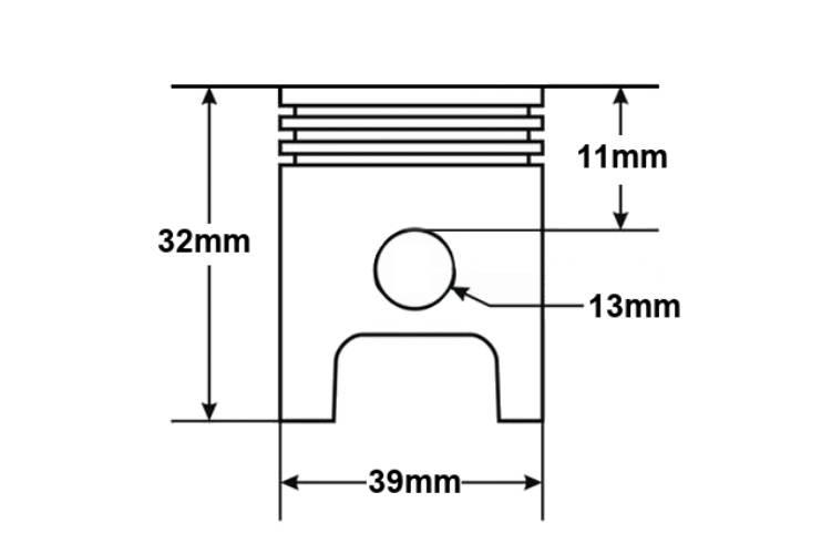 Cylinder Gy6-50 39Mm Pin 13Mm Kymco Romet Zipp 4T Pasuje Do: Kymco-Agility/ - zdjęcie 7