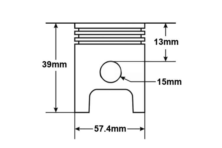 Cylinder Gy6-150 57.4Mm Pin 15Mm 4T Kymco Romet Zipp Pasuje Do: Kymco-Agili - zdjęcie 7