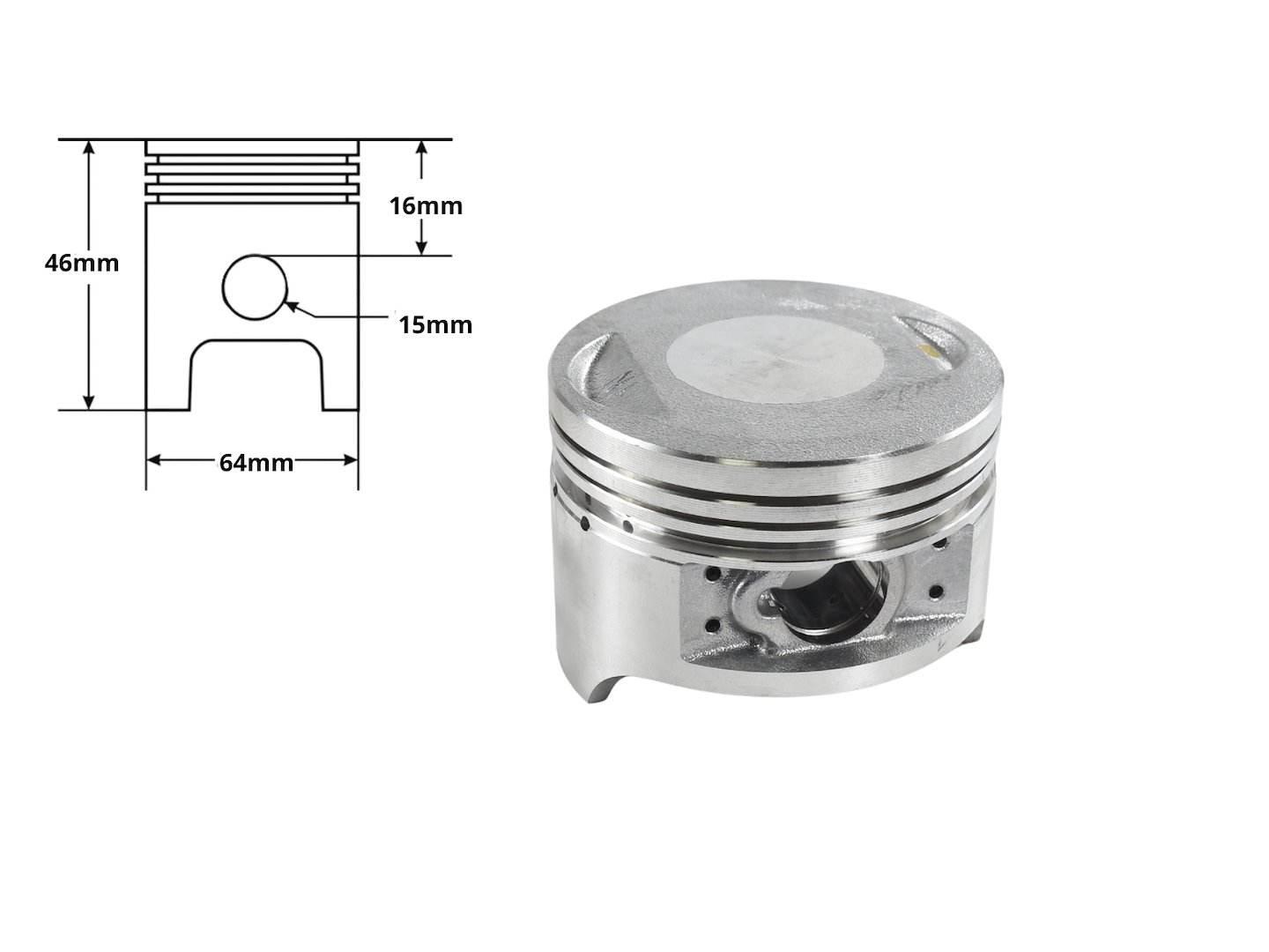 Cylinder Atv 200 Cg 63,50Mm Pin 15Mm Ac Bashan Loncin Shineray - zdjęcie 7
