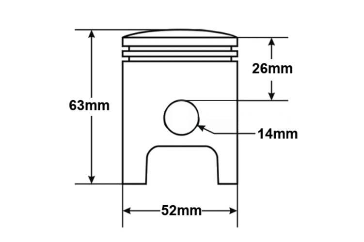 Tłok Yamaha Bws 100 52Mm Hw - zdjęcie 4