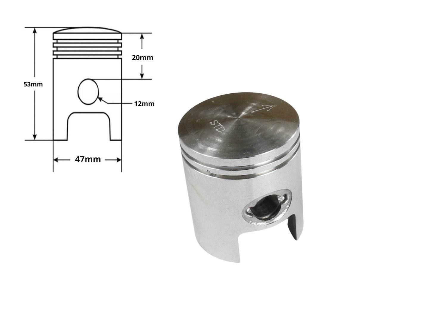 Cylinder Piaggio Typhoon 70 47Mm Ac Pin 12Mm Z Głowicą Hw - zdjęcie 6