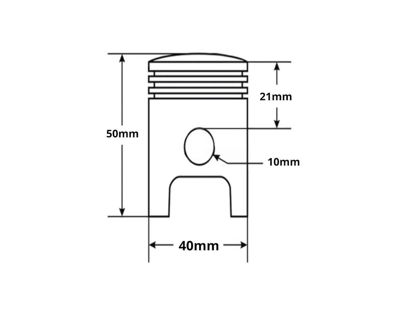 Cylinder Yamaha Jog 50 40Mm Pin 10Mm Hw - zdjęcie 8