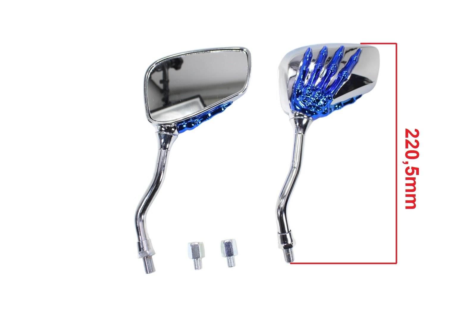 Lusterka M10 M8 Chrom Krótkie Chopper Kościotrup Sc - zdjęcie 2