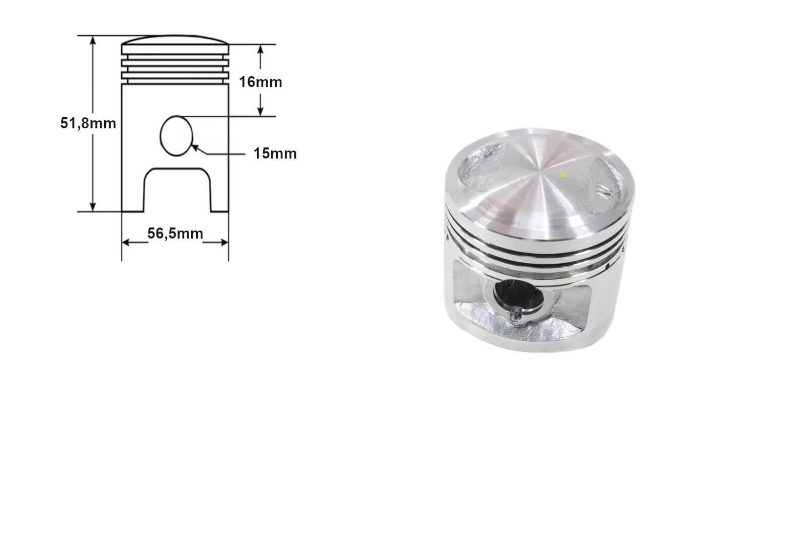 Tłok Atv 125 Cg 56,5Mm Pin 15Mm Kpl. Win - zdjęcie 2